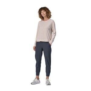 Patagonia Happy Hike Studio Pants Smolder Blue Grey Joggers Womens Medium M